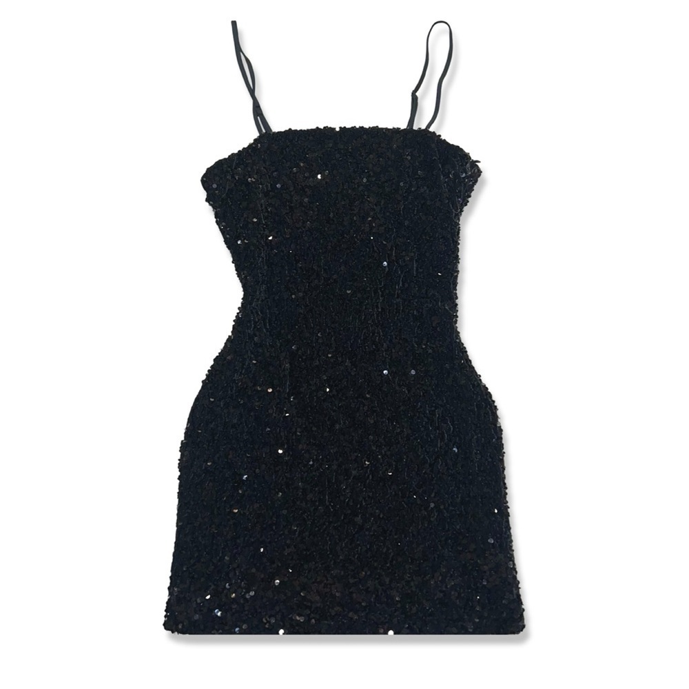 Forever 21 Black Sequin Mini Cocktail Party Dress | Bodycon Sleevless | NWT